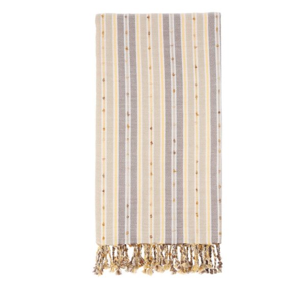 Sand Free Bohemian Beige Turkish Towels - 100% Cotton Boho Beach Bath Towel - Picture 2 of 8